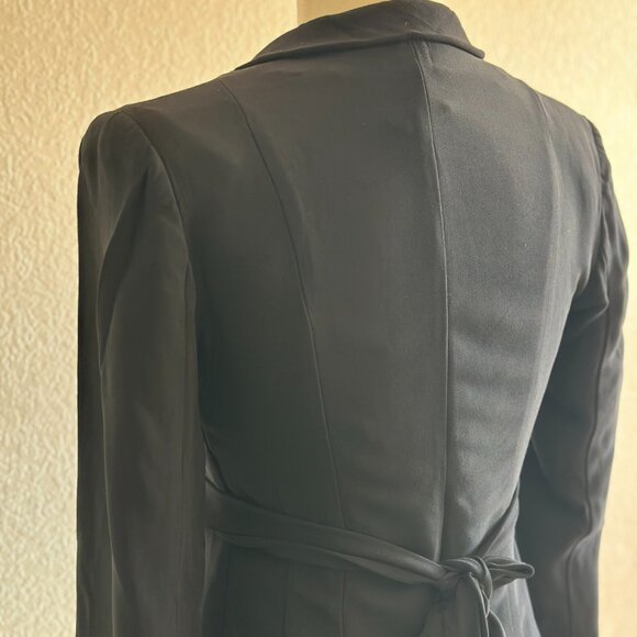 Paola Frani Black Draped Peplum Blouse – Made in Italy – Size 6 (IT 38) - Picture 6 of 10
